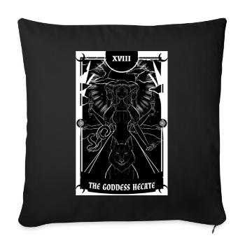 Anime Tarot Card Göttin Hecate Okkult Gothic Hexe - Sofakissenbezug 45 x 45 cm - Schwarz - Vorne