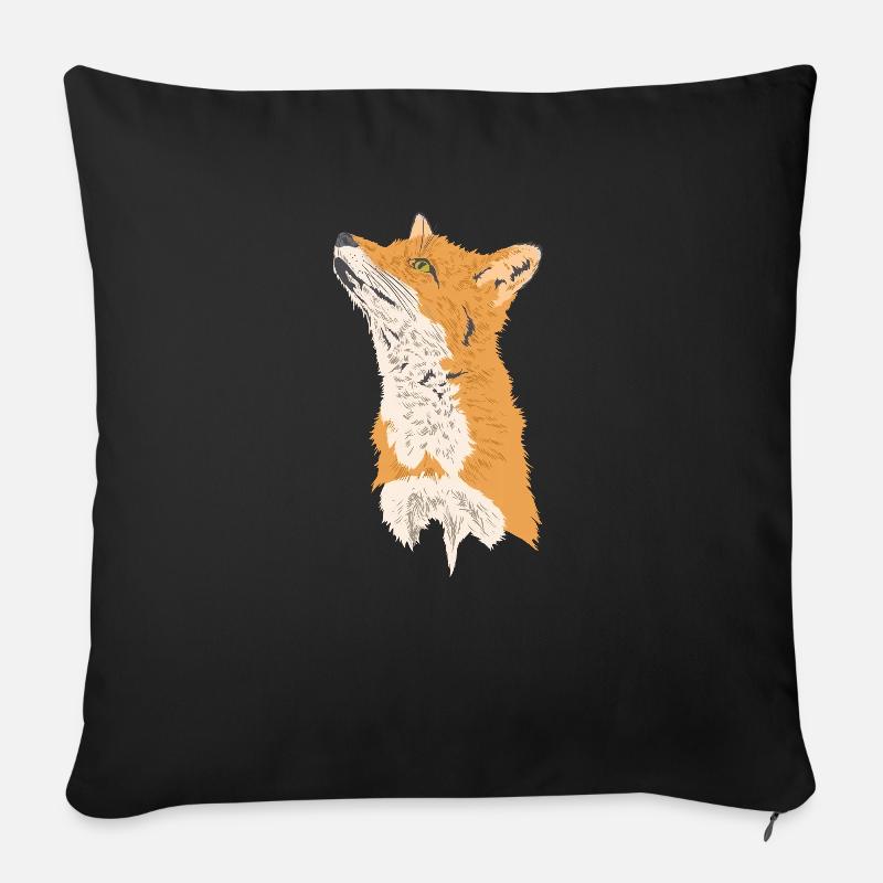 Fuchs Tier Wildnis Natur Umwelt - Sofakissenbezug 45 x 45 cm - Schwarz