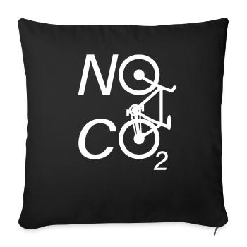 No CO2 Bike Climate Change MTB Mountain Bike E-Bike - Sofa pillowcase 17,3'' x 17,3'' (45 x 45 cm) - black - Front