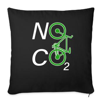 No CO2 Bike Climate Change MTB Mountain Bike E-Bike - Sofa pillowcase 17,3'' x 17,3'' (45 x 45 cm) - black - Front