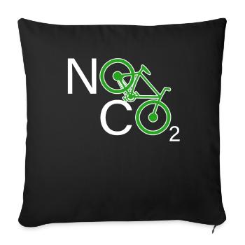 No CO2 Bike Climate Change MTB Mountain Bike E-Bike - Sofa pillowcase 17,3'' x 17,3'' (45 x 45 cm) - black - Front