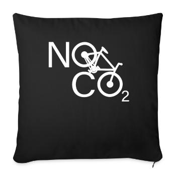 No CO2 Bicycle Climate Change MTB Mountain Bike E-Bike - Sofa pillowcase 17,3'' x 17,3'' (45 x 45 cm) - black - Front