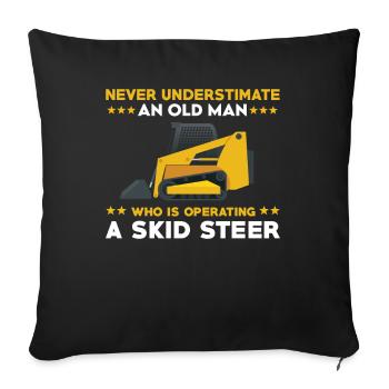 Fun skid steer loader for men - Sofa pillowcase 17,3'' x 17,3'' (45 x 45 cm) - black - Front