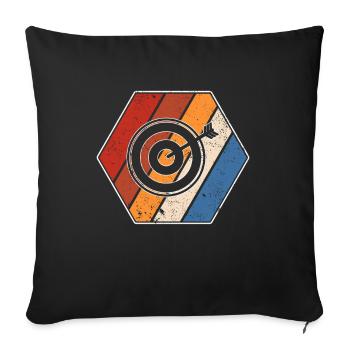 Fléchettes Rétro - Housse de coussin décorative 45 x 45 cm - noir - Devant