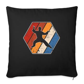 Martial Arts Retro - Sofa pillowcase 17,3'' x 17,3'' (45 x 45 cm) - black - Front