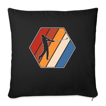 Golf Retro - Sofa pillowcase 17,3'' x 17,3'' (45 x 45 cm) - black - Front