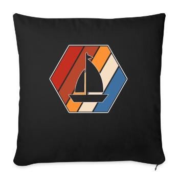 Rétro de la voile - Housse de coussin décorative 45 x 45 cm - noir - Devant