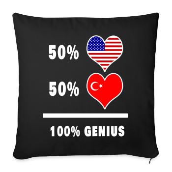 USA and Turkey genius flag design - Sofa pillowcase 17,3'' x 17,3'' (45 x 45 cm) - black - Front