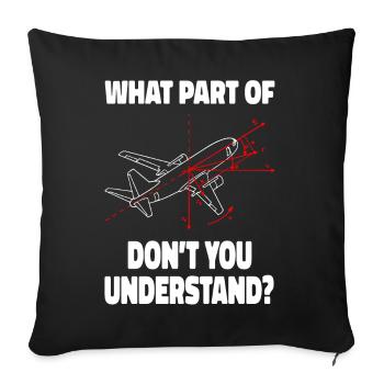 Mécanicien d’aéronefs Maintenance aéronautique Avion - Housse de coussin décorative 45 x 45 cm - noir - Devant