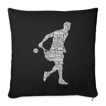 Tennis Joueurs de tennis Enfants Garçons Hommes - Housse de coussin décorative 45 x 45 cm - noir - Devant