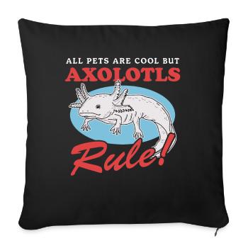 Cadeau d’amphibiens à queue d’Axolotl - Housse de coussin décorative 45 x 45 cm - noir - Devant