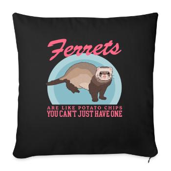 Frettchen Besitzer Frettchen Liebhaber Geschenk - Sofakissenbezug 45 x 45 cm - Schwarz - Vorne