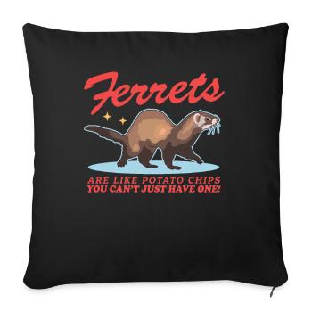ferret lover ferret owner gift - Sofa pillowcase 17,3'' x 17,3'' (45 x 45 cm) - black - Front