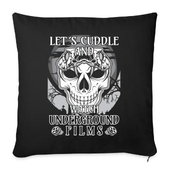 Film underground, Cinéma indépendant, Horreur - Housse de coussin décorative 45 x 45 cm - noir - Devant