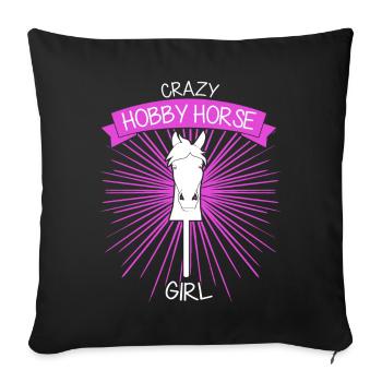 Hobby Horse Girl Hobbyhorsing Hobbyhorse - Sofa pillowcase 17,3'' x 17,3'' (45 x 45 cm) - black - Front