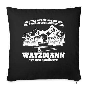 Watzmann Wanderung Berg Watzmannmassiv - Sofakissenbezug 45 x 45 cm - Schwarz - Vorne