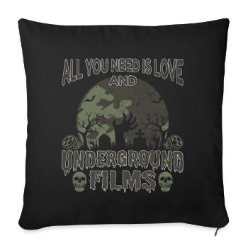 Underground Film, Independent Cinema, Horror - Sofakissenbezug 45 x 45 cm - Schwarz - Vorne