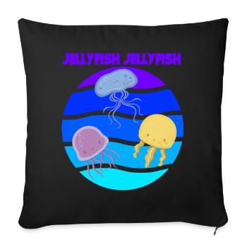 Jellyfish Sea Underwater Ocean Animals Fish - Sofa pillowcase 17,3'' x 17,3'' (45 x 45 cm) - black - Front