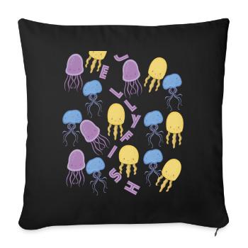 Cute Jellyfish Ocean Life Underwater Sea Diving Fi - Sofa pillowcase 17,3'' x 17,3'' (45 x 45 cm) - black - Front