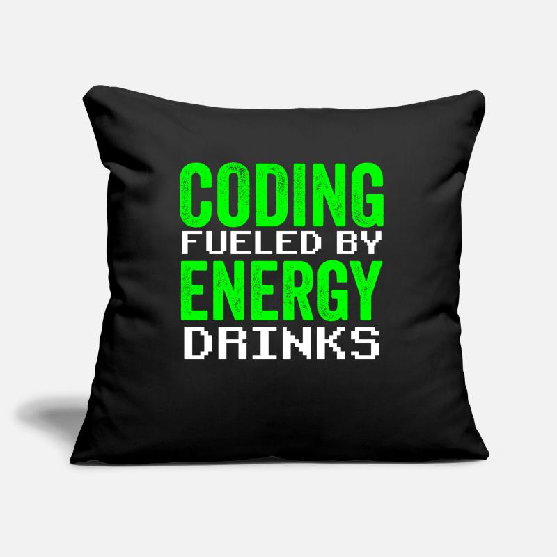 Programmation avec le codage de code du codeur de boissons énergisantes Housse de coussin décorative 45 x 45 cm