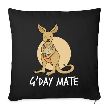 Cute Kangaroo G'day Mate Kangaroos Australia - Sofa pillowcase 17,3'' x 17,3'' (45 x 45 cm) - black - Front