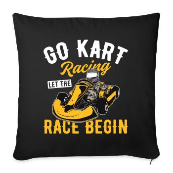 Go-Kart Race Piste Go-Kart Racer Go-Kart Race - Housse de coussin décorative 45 x 45 cm - noir - Devant