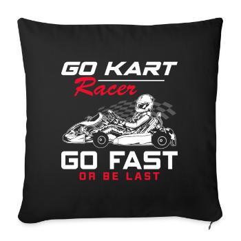 Go-Kart-Rennfahrer Kart-Rennen Gokart-Rennbahn-Ren - Sofakissenbezug 45 x 45 cm - Schwarz - Vorne