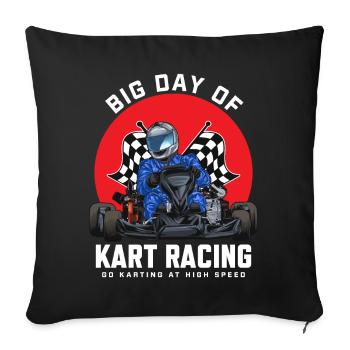 Kart-Rennen Go-Kart-Rennfahrer Gokart-Rennbahn-Ren - Sofakissenbezug 45 x 45 cm - Schwarz - Vorne