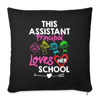 Chef d’établissement Directeur Directeur Directeur de la direction de l’école - Housse de coussin décorative 45 x 45 cm - noir - Devant