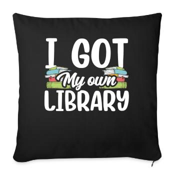 J’ai mon propre bibliothécaire - Housse de coussin décorative 45 x 45 cm - noir - Devant