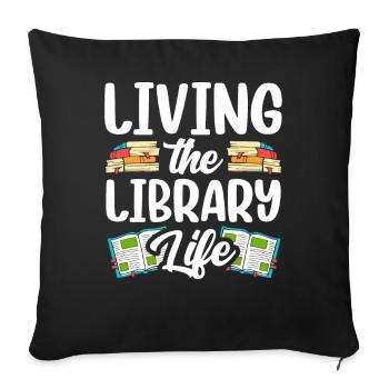 Bibliothèque Vie Amoureux des livres Bibliothécaire - Housse de coussin décorative 45 x 45 cm - noir - Devant