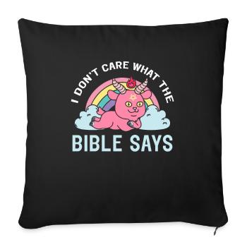 I Don't Care What The Bible Says Kawaii Satan - Sofa pillowcase 17,3'' x 17,3'' (45 x 45 cm) - black - Front