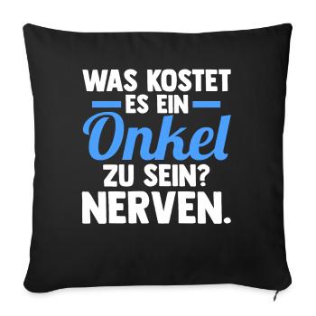 Patenonkel Pate Onkel - Sofakissenbezug 45 x 45 cm - Schwarz - Vorne
