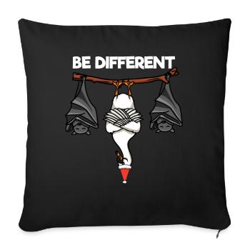 Soyez différent Swan Bat Père Noël - Housse de coussin décorative 45 x 45 cm - noir - Devant
