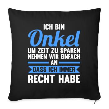 Patenonkel Pate Onkel - Sofakissenbezug 45 x 45 cm - Schwarz - Vorne