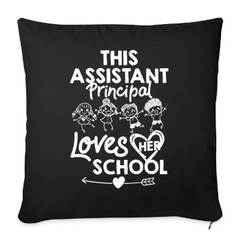 Chef d’établissement Directeur Directeur Directeur de la direction de l’école - Housse de coussin décorative 45 x 45 cm - noir - Devant