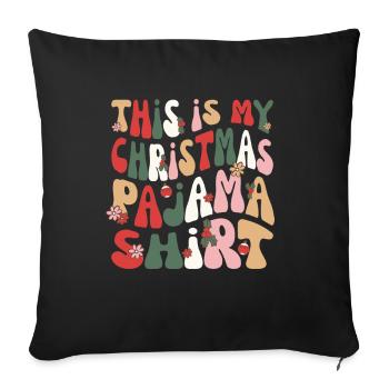 Groovy Christmas Pajama Shirt Hippie Christmas - Sofa pillowcase 17,3'' x 17,3'' (45 x 45 cm) - black - Front