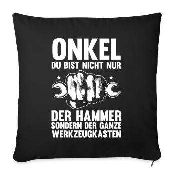 Patenonkel Pate Onkel - Sofakissenbezug 45 x 45 cm - Schwarz - Vorne