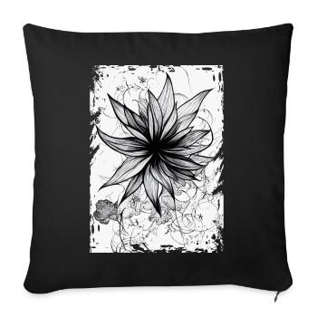 Himmlische Blumenblumenleitungskunst Illustration - Sofakissenbezug 45 x 45 cm - Schwarz - Vorne