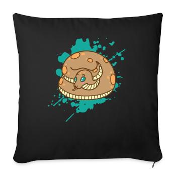 Serpent dans un animal japonais de style kawaii - Housse de coussin décorative 45 x 45 cm - noir - Devant