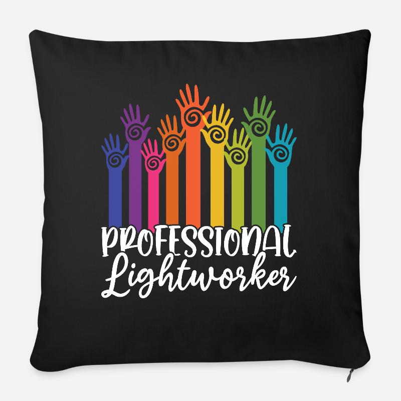 Professioneller Lichtarbeiter - Reiki - Sofakissenbezug 45 x 45 cm - Schwarz