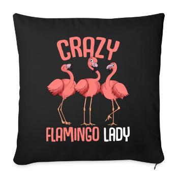 Flamingo ladies - Sofa pillowcase 17,3'' x 17,3'' (45 x 45 cm) - black - Front
