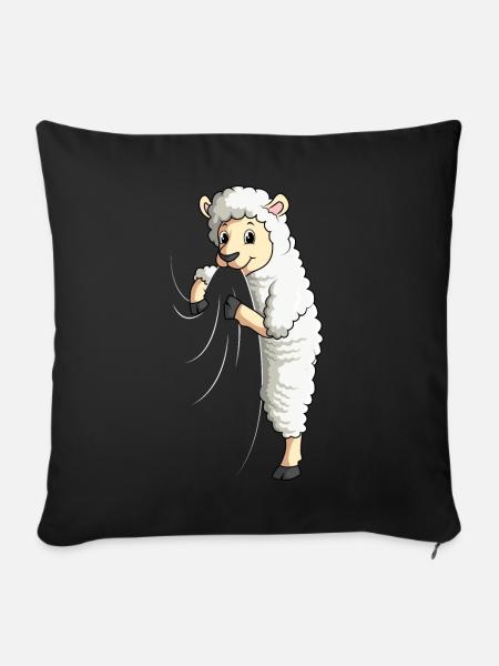 Schaf Liebhaber Schafe - Sofakissenbezug 45 x 45 cm - Schwarz