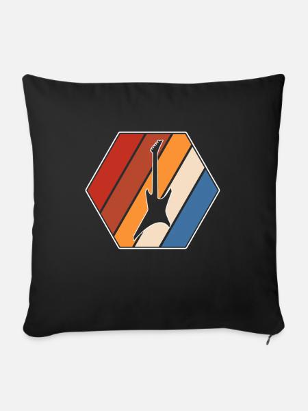 E Gitarre Retro - Sofakissenbezug 45 x 45 cm - Schwarz
