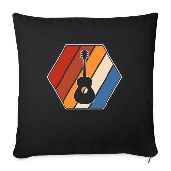 Guitar Retro - Sofa pillowcase 17,3'' x 17,3'' (45 x 45 cm) - black - Front