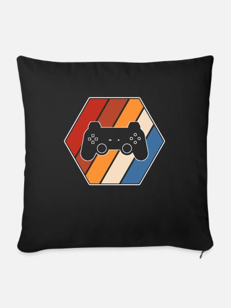 Gaming Retro - Sofakissenbezug 45 x 45 cm - Schwarz