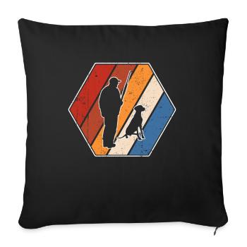 Chasse rétro - Housse de coussin décorative 45 x 45 cm - noir - Devant