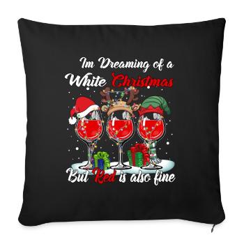 Je rêve d’un Noël blanc mais le rouge est aussi - Housse de coussin décorative 45 x 45 cm - noir - Devant