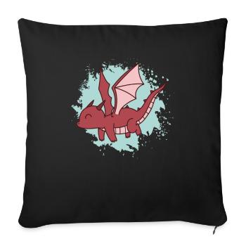 Dragon flies cute fantasy animal - Sofa pillowcase 17,3'' x 17,3'' (45 x 45 cm) - black - Front