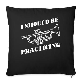 Trumpet Player I Should Be - Sofa pillowcase 17,3'' x 17,3'' (45 x 45 cm) - black - Front